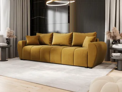 Produktbild von BEDANTE SOFA MOLISA mit Schlaffunktion ITAKA 33 Senfton Sofa mit Stauraum Bettkasten Wohnzimmersofa Couch Sofa Bettsofa Bettkasten Bettcouch