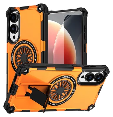 Obrázok produktu pre Pre Samsung Galaxy S25 Edge Kickstand MagSafe Hybrid Metal Ring Case Orange