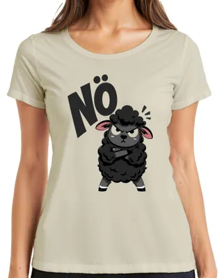 Immagine prodotto di Maglietta da donna, con scritta "Nö Schaf Sauer Grumpy Lustig Geschenk Sarkasmus Statement Sturheit", colore naturale, taglia S