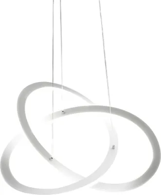 Zdjęcie produktu dla Nowoczesny żyrandol LED Yara 40W, ściemnialny, ciepłe światło 3000K, biały aluminiowy pierścień, 57x120cm, 1900lm, zintegrowana dioda LED IP20