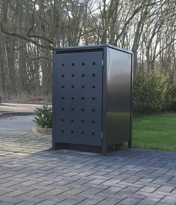 Produktbild von 1 Mülltonnenbox Modell No.2 Anthrazit komplett RAL7016 für 240Liter Mülltonnen