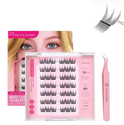 Produktbild von Selbstklebende Wimpern 10-13mm D Curl Schwarz Wiederverwendbar Natürlicher Look