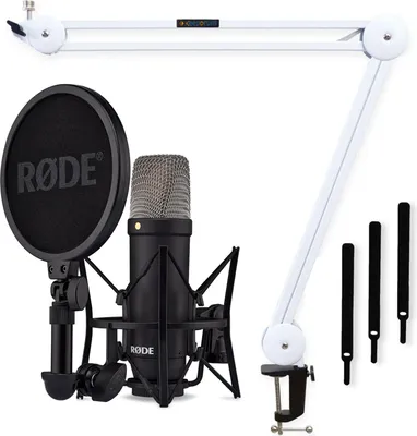 Produktbild von Rode NT1 Signature Black Mikrofon mit Gelenkarm Weiss