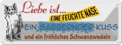 Produktbild von vianmo Blechschild 10x27 cm Liebe ist Hund Tier Haustier