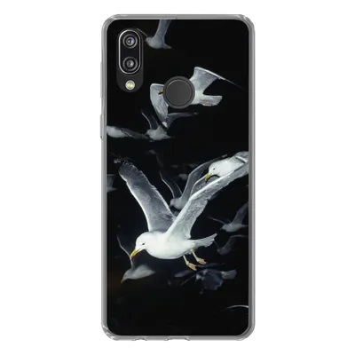 Produktbild von MuchoWow® Handyhülle Schutzhülle Hülle für Huawei P20 Lite (2020) Vogel - Schwarz - Schwarm Silikon Softcase Handy Hülle - Kartenhalter