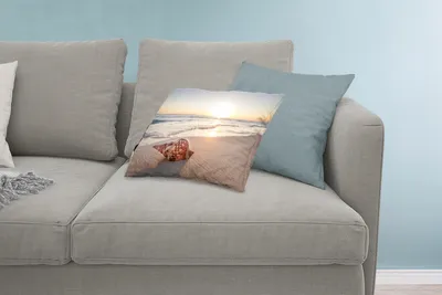 Produktbild von MuchoWow® Zierkissen Sofakissen Wohnzimmer Dekokissen 60x40 cm Muschel - Strand - Himmel - Kopfkissen - Polster mit Foto