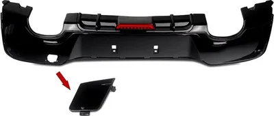 Produktbild von Heckstoßstangendiffusor Quad Auspuff mit LED Licht Glanz Schwarz für BMW 1er F20 F21 M Sport 2011–2015
