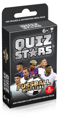 Produktbild von Kartenspiel Quizstars Fussball Weltstars 400 Fragen Antworten Spiel ab 6 Jahren