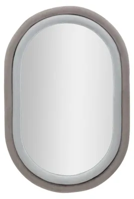 Immagine prodotto di Specchio da parete ovale Antony in velluto grigio 67x86 cm