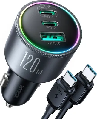 Produktbild von Joyroom Jr-ccn07 3 Port C To C 120 W Autoladegerät    One Size