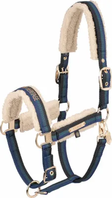 Produktbild von Eskadron HERITAGE Halfter " DOUBLE PIN TEDDYFLEECE " Größe - Vollblut Farbe - black-vintage green-true blue