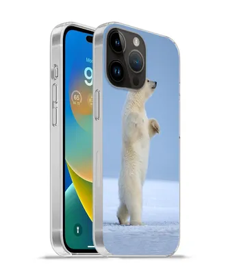Produktbild von MuchoWow® Handyhülle Schutzhülle Hülle für Apple iPhone 14 Pro - Softcase Eisbär - Lustig - Schnee - Kinder - Jungen - Mädchen - Kind Silikon Softcase Handy Hülle - Umschlag