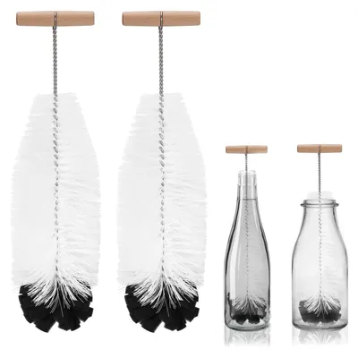Produktbild von Flaschenbürste - 2 Stück - Zur Reinigung von Glasflaschen - 36 cm Länge