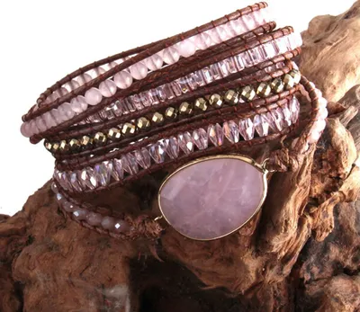 Produktbild von Wickelarmband Rosenquarz - Empathie
