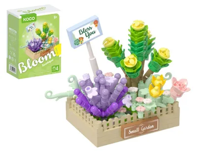 Produktbild von KOCO Mini-Baustein Blumenarrangement Sukkulenten Kunststoff 232 Teile in Box 11x15x6cm