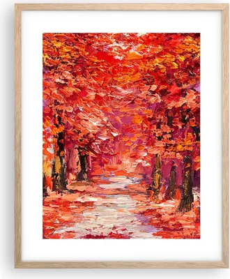 Produktbild von Gerahmtes Poster - Rahmen in heller Eiche - Herbst Park Allee - 40x50 cm - Wand Bild - Wanddeko - Wandbilder - Wandposter - Bilderrahmen - Bilder - Kunstdruck - Wandbild - P2NPA40x50-4292