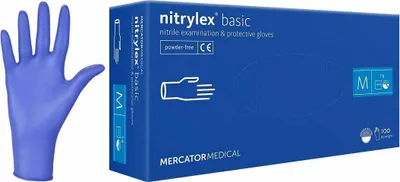 Image de Gants en nitrile 100 pièces Nitrylex Basic Dark Blue 8-M