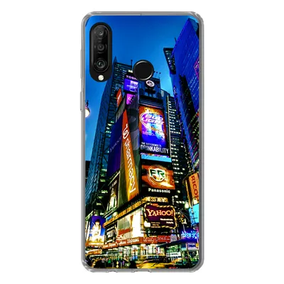 Produktbild von MuchoWow® Handyhülle Schutzhülle Hülle für Huawei P30 Lite New York - Nacht - USA Silikon Softcase Handy Hülle - Handyhülle
