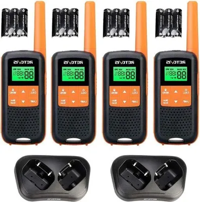 Produktbild von PMR446-Radioset 16 Kanäle VOX LED-Taschenlampe Orange Notfall 4Stk