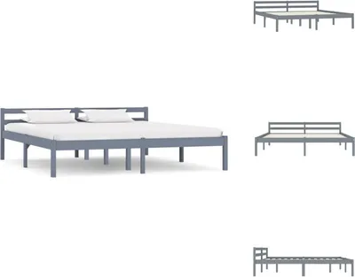 Produktbild von vidaXL Massivholzbett Grau Kiefer 160x200 cm -  Betten & Bettgestelle