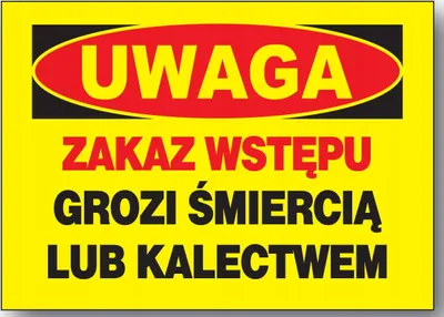 Zdjęcie produktu dla BTO-58  ZNAK TABLICA zakaz wstępu grozi śmiercią