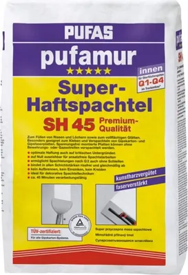 Produktbild von PUFAS Pufamur Super-Haftspachtel SH 45 Gipsspachtelmasse10 kg