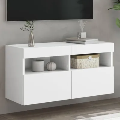 Produktbild von vidaXL TV-Wandschrank mit LED-Leuchten Weiß 80x30x40 cm