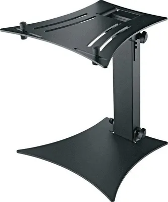 Image de Support pour ordinateur portable noir - Plateau élégant et réglable pour le salon et le bureau.