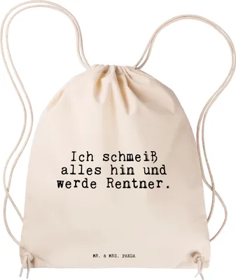 Produktbild von Mr. & Mrs. Panda Jutebeutel Ich schmeiß alles hin... - Transparent - Geschenk, wander rucksack, Pensionierung, gym tasche, sporttasche klein, Beutel, Rentnerin, Sprüche