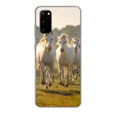 Produktbild von MuchoWow® Handyhülle Schutzhülle Hülle für Samsung Galaxy S20 Galoppierende weiße Pferde Silikon Softcase Handy Hülle - Bild