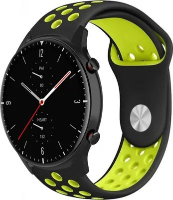 Produktbild von Strap-it Amazfit GTR 2 Sportarmband (Schwarz/Gelb)