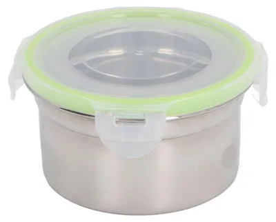 Zdjęcie produktu dla Pojemnik na żywność ze stali nierdzewnej 304, szczelny, okrągły, do przechowywania lunchu z hermetyczną pokrywką, na kemping, piknik, podróże, k