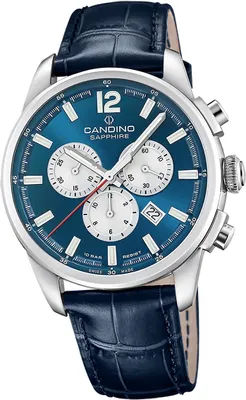 Zdjęcie produktu dla Skórzany zegarek męski Candino Analogowy zegarek sportowy niebieski Sport D2UC4745/5