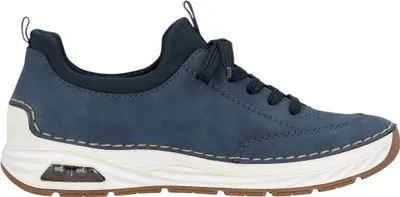 Imagen del producto de Zapatos de mujer Rieker, zapatos planos, cómodos, deportivos, con cordones, color azul, para uso diario