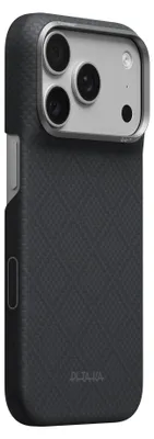 Image de Étui PITAKA Edge Case Argyle MagSafe pour iPhone 18 Pro / 17 Pro, couleur noir basalte
