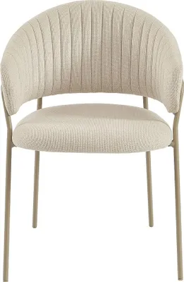 Produktbild von Stuhl 2er-Set - Texturierter Stoff & Metall - Beige - MADOLIA