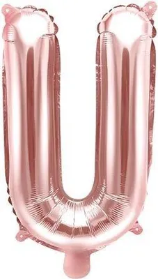 Produktbild von Folienballon Buchstabe U, 35 cm, Roségold