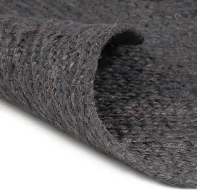 Obrázok produktu pre vidaXL Koberec Ručne vyrábaný jutový okrúhly 90 cm tmavo šedý