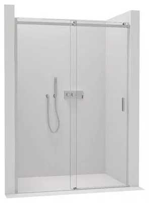 Immagine prodotto di CERANO - Porta scorrevole per doccia Santoro L/P - 8 mm - cromata, vetro trasparente - 160x195 cm