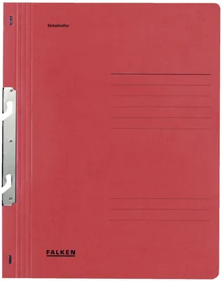Image de Falken 80004054 Einhakhefter A4 1/1 Vorderdeckel kfm. Heftung, rot, Manilakarton, 250 g/qm