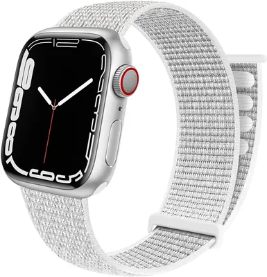Produktbild von Strap-it Apple Watch 8 Nylon Loop Armband (Weiß)