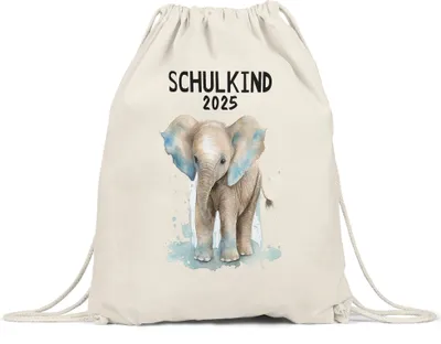 Produktbild von Schulkind 2025 Elefant Turnbeutel Schuleinführung Geschenk zur Einschulung Schulanfang