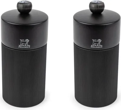 Produktbild von PEUGEOT Mühlenset 12cm Mattschwarz Pfeffermühle Salzmühle Stahlmahlwerk LINE