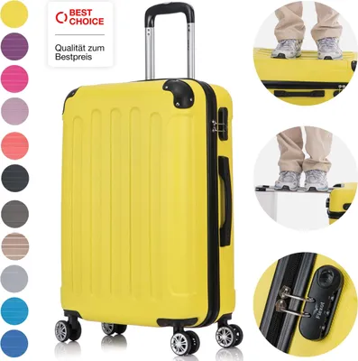 Produktbild von Flexot® F-2045 Koffer Reisekoffer Hartschale Hardcase Doppeltragegriff mit Zahlenschloss Gr. L Farbe Gelb