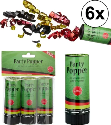 Produktbild von 6er Set Party-Popper Deutschland 10cm im 3er Set