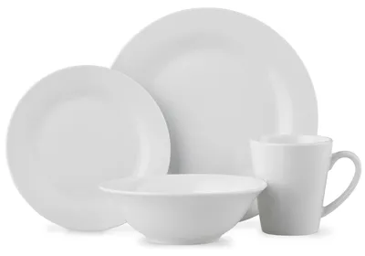 Zdjęcie produktu dla Komplet serwisu stołowego z 16 elementów, wykonany z wysokiej jakości porcelany