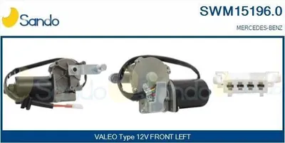 Produktbild von SANDO SWM15196.0 Wischermotor Vorne passend für MERCEDES-BENZ C-Klasse Limousine (W203) C-Klasse T-modell (S203) CLK (C209) C-Klasse Sportcoupe