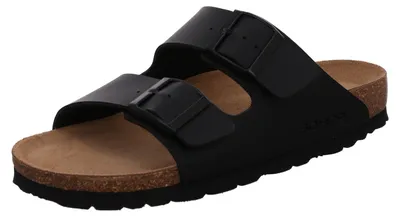 Produktbild von Rohde Damen Pantolette zwei Riemen Schnalle gepolstert Kork Fußbett Alba 5631, Größe:41 EU, Farbe:Schwarz