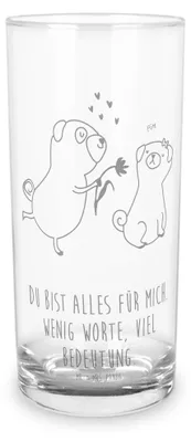 Produktbild von Mr. & Mrs. Panda Glas Mops Verliebt 400 ml - Transparent - Geschenk, Hund, Sprüche, Knuffig, Liebe, Cocktailglas, Tumbler, Pure, Partner, Longdrinkglas, Wasserglas