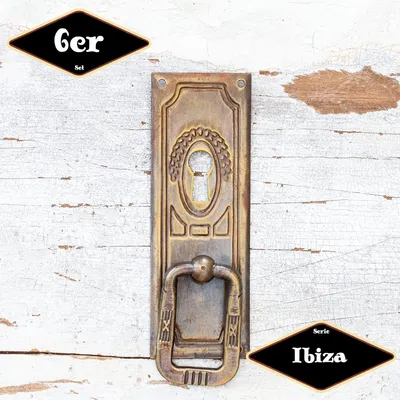 Produktbild von Schubladengriff,Serie"Ibiza",6er Pack|Eisen in Messing pat.|H9,7xB3,4cm
